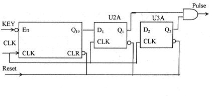 Key-controlled single pulse generator circuit diagram