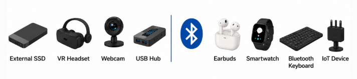 Common USB and Bluetooth HCI devices